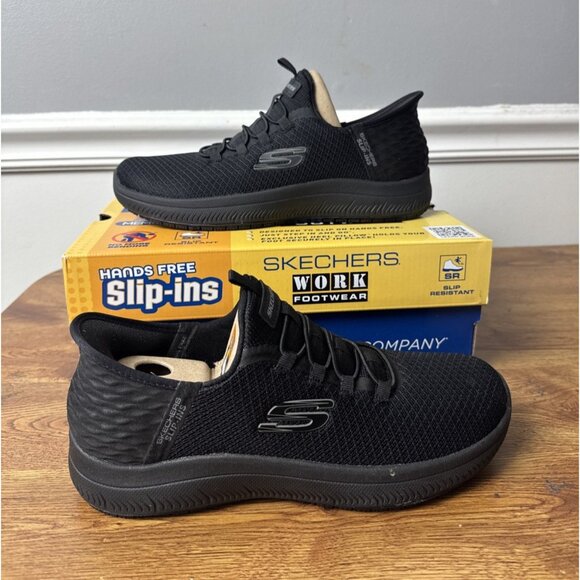 Skechers Womens Summits Enslee Hands Free Slip-Ins Work Shoes Black Size 8 - Picture 1 of 10